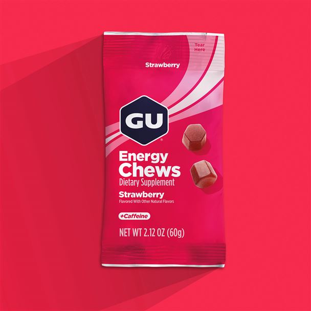GU Energy Chews 60 g Strawberry 1 SÁČEK (balení 12ks)