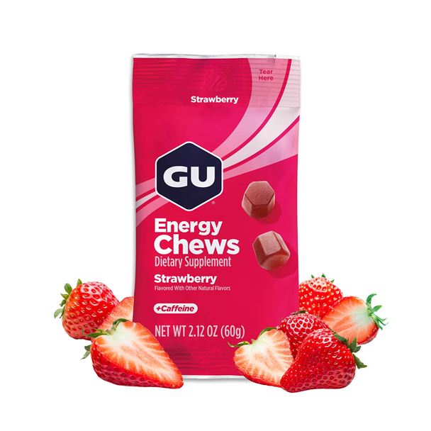 GU Energy Chews 60 g Strawberry 1 SÁČEK (balení 12ks)