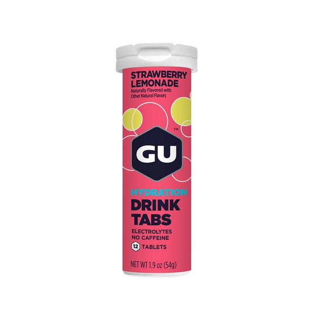 Výprodej-GU Hydration Drink Tabs 54 g Strawberry Hibiscus AKCE EXP 02/2025