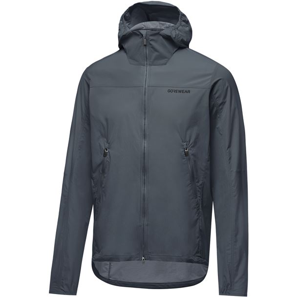 GORE FERNFLOW Hooded Windbreaker Mens lab graphite M