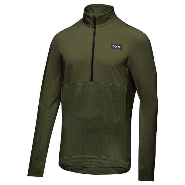 GORE TrailKPR Hybrid 1/2-Zip Mens utility green XL