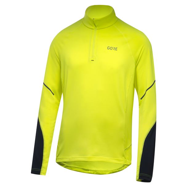 GORE M Mid Long Sleeve Zip Shirt neon yellow/black S