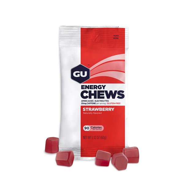 GU Energy Chews 60 g Strawberry 1 SÁČEK (balení 12ks)